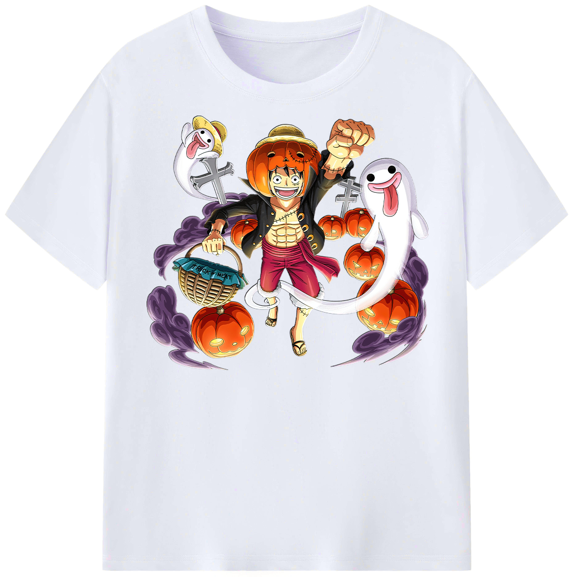 ワンピース モンキー・D・ルフィ ONE PIECE Monkey D. Luffy レディースカジュアルプリントTシャツ（綿100％）