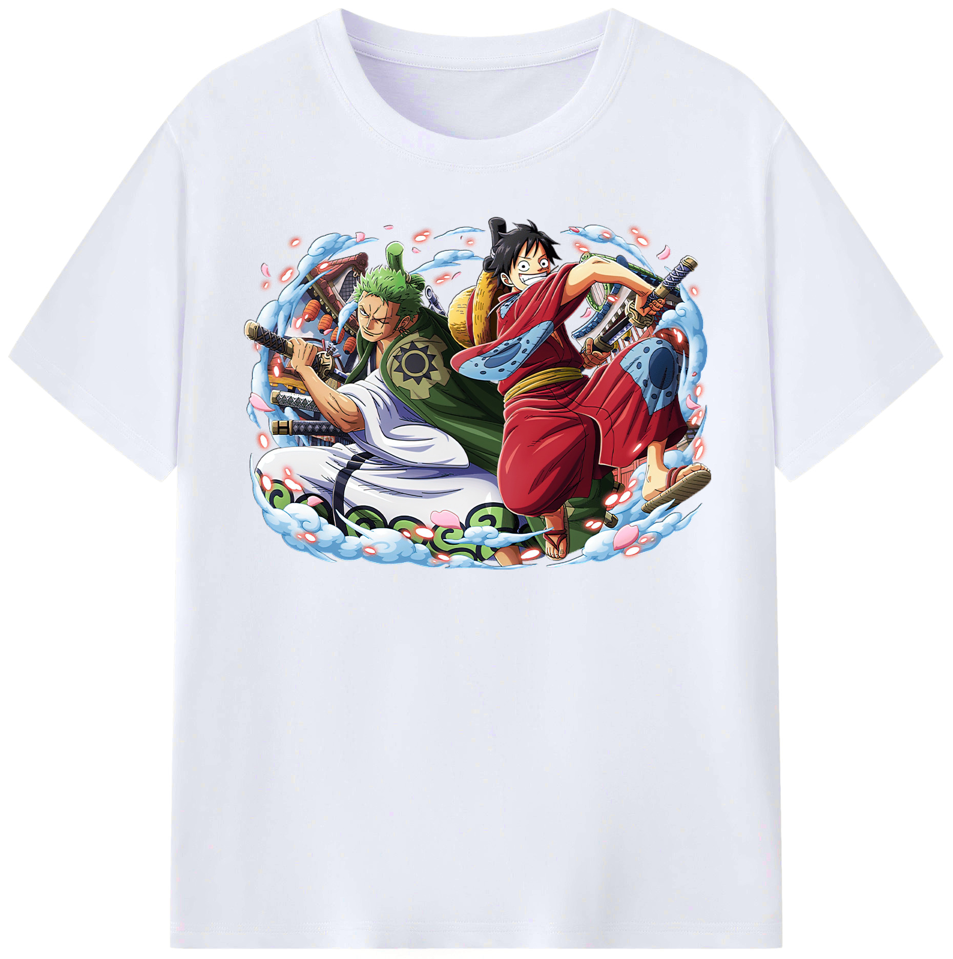 ワンピース モンキー・D・ルフィ ONE PIECE Monkey D. Luffy レディースカジュアルプリントTシャツ（綿100％）