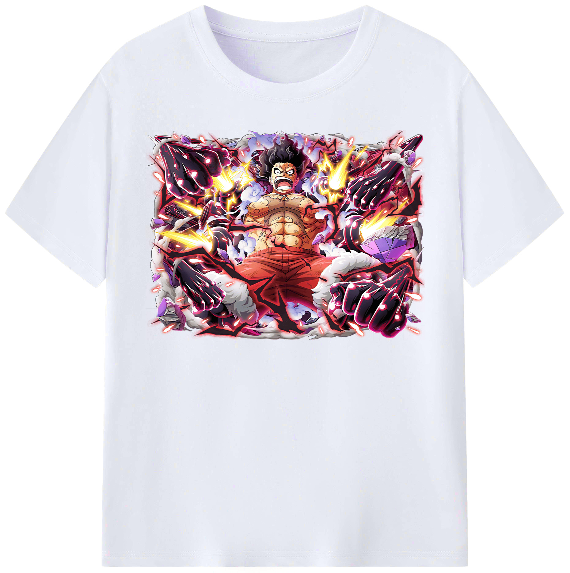 ワンピース モンキー・D・ルフィ ONE PIECE Monkey D. Luffy レディースカジュアルプリントTシャツ（綿100％）