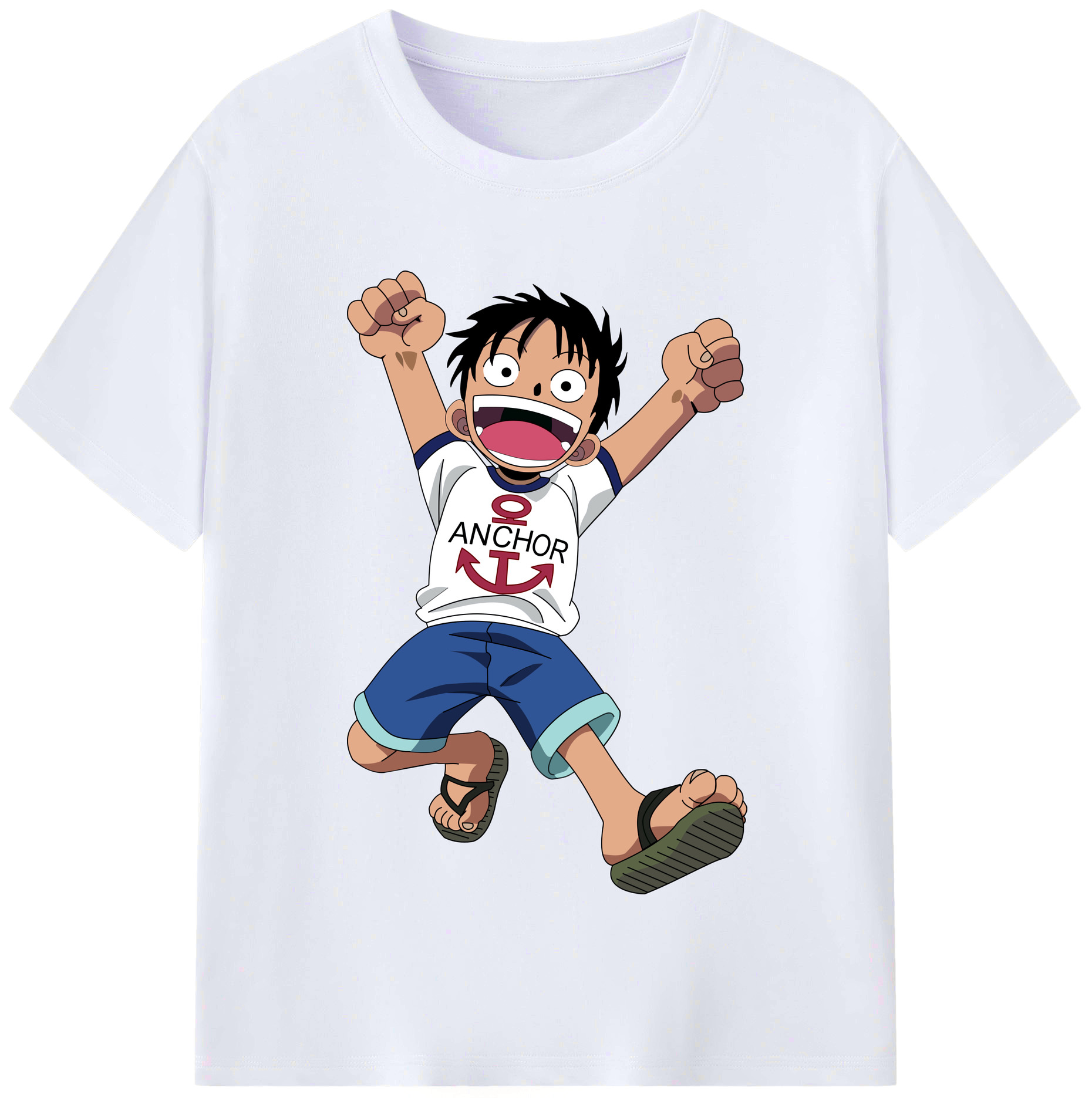 ワンピース モンキー・D・ルフィ ONE PIECE Monkey D. Luffy レディースカジュアルプリントTシャツ（綿100％）
